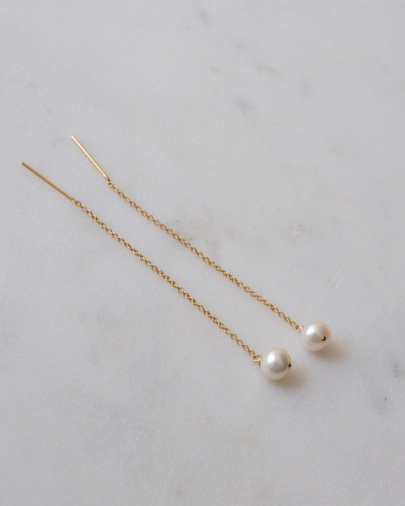 Pearl threader earrings