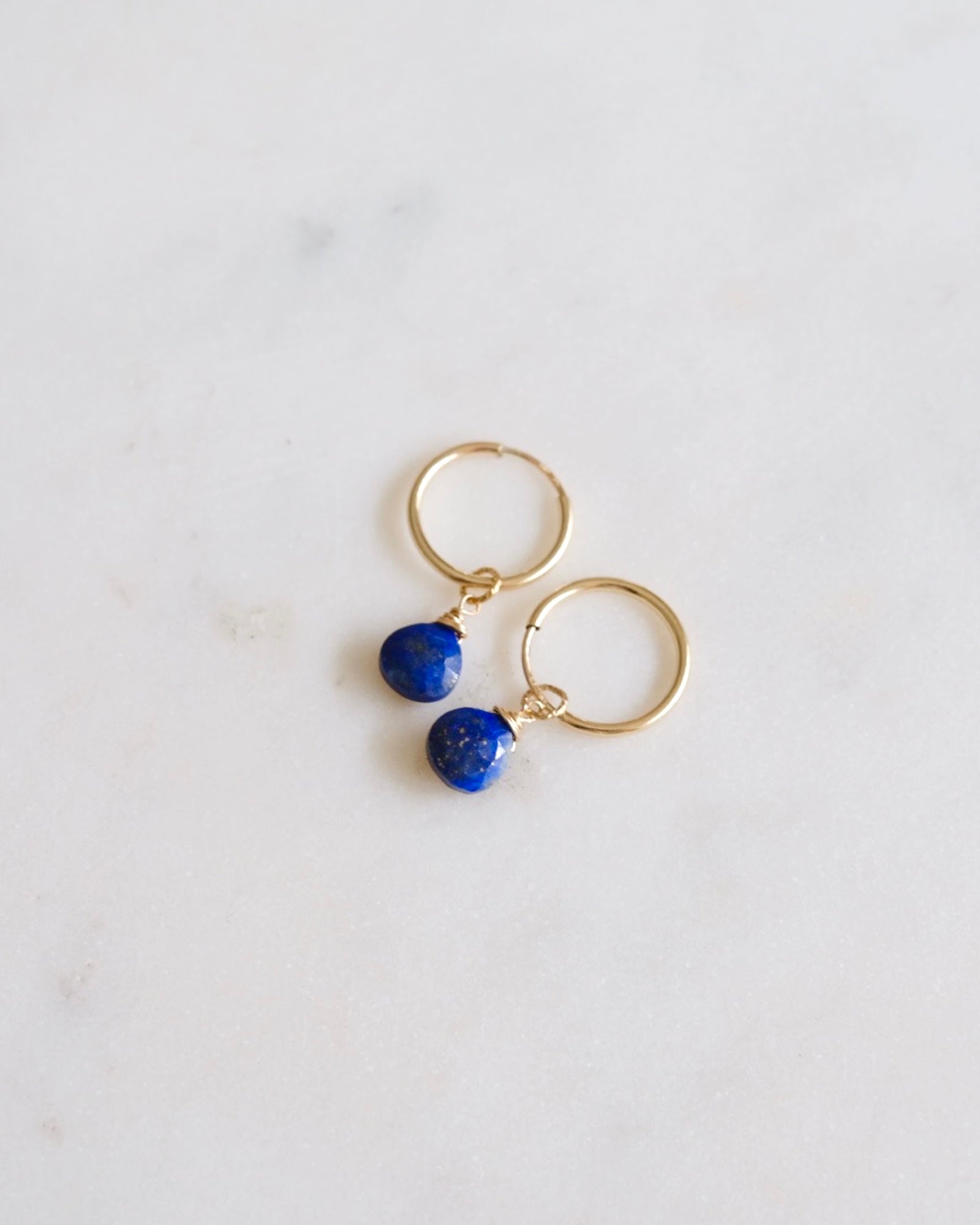 Lapis lazuli Infinity Hoop Earrings ERIJEWELRY