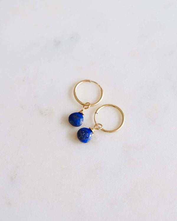 Lapis lazuli Infinity Hoop Earrings