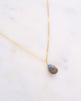 Labradorite Simple Drop Necklace