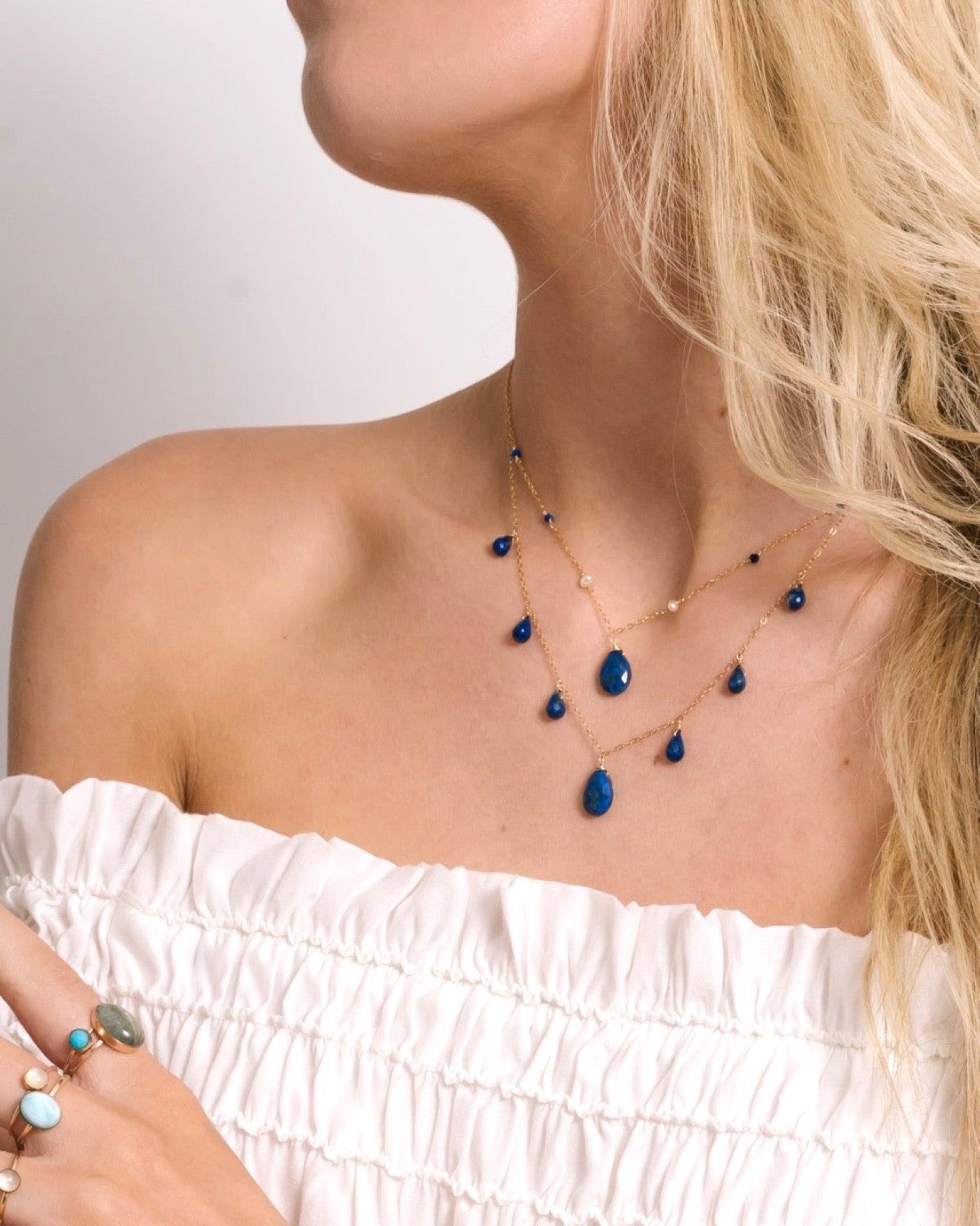 Lapis Lazuli Bohemian Necklace ERIJEWELRY