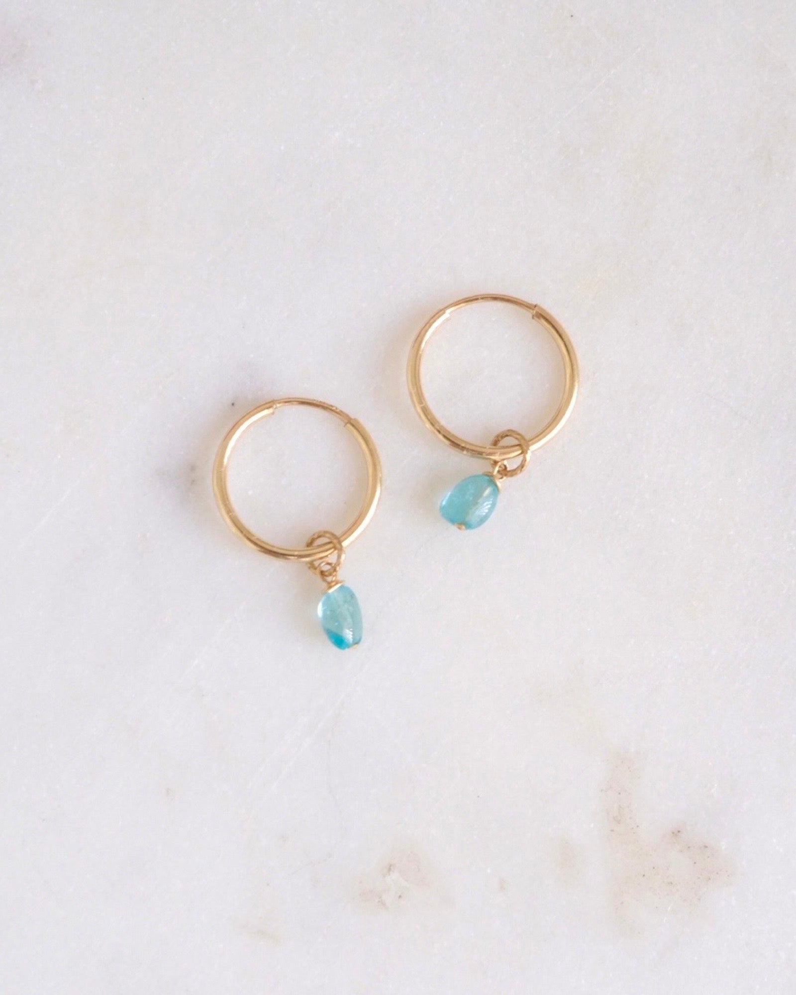Blue Apatite Infinity Hoops ERIJEWELRY