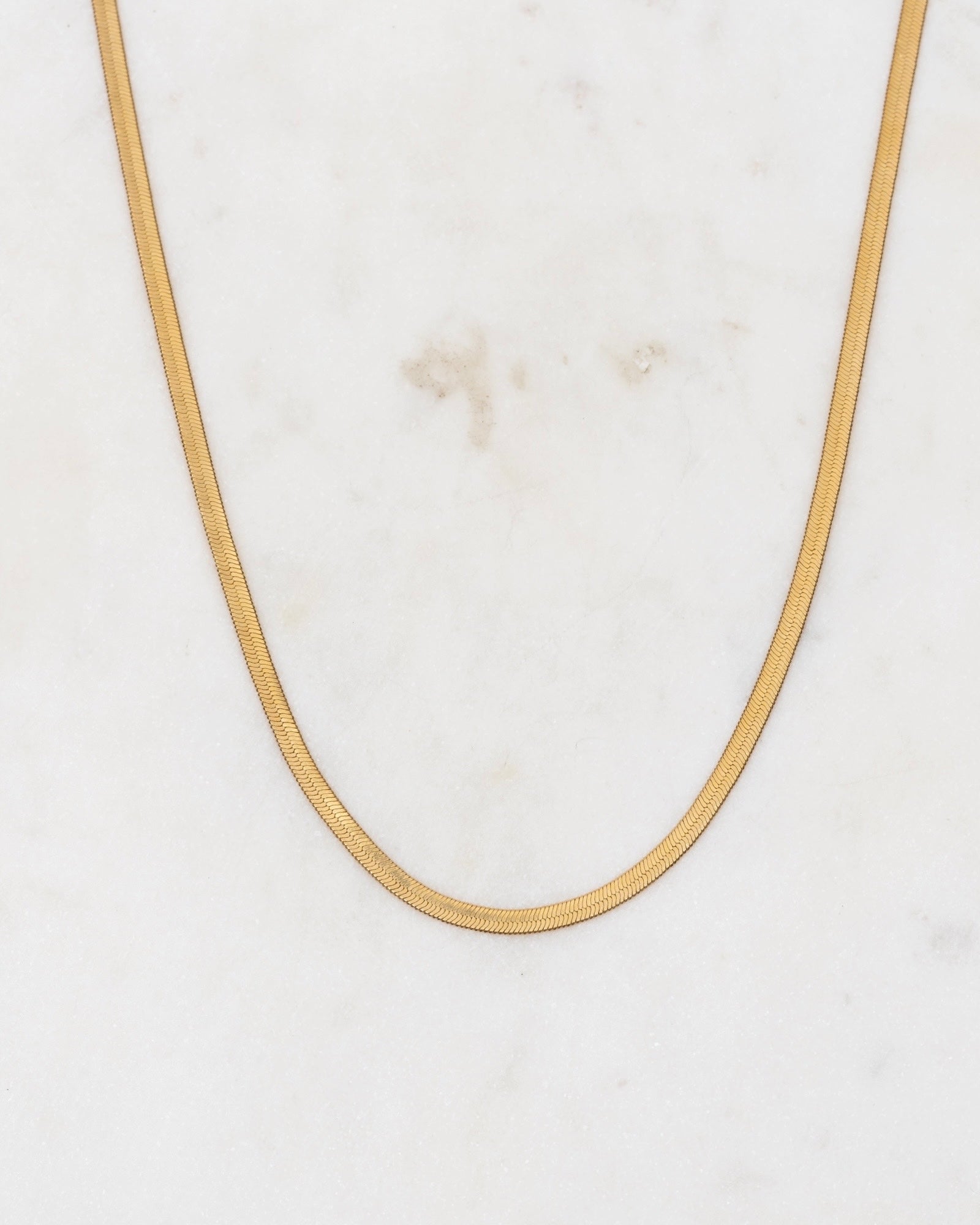 Agnes Herringbone Gold Necklace ERIJEWELRY