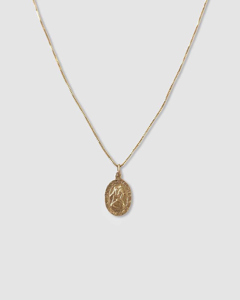 Mini St Christopher Medallion Necklace