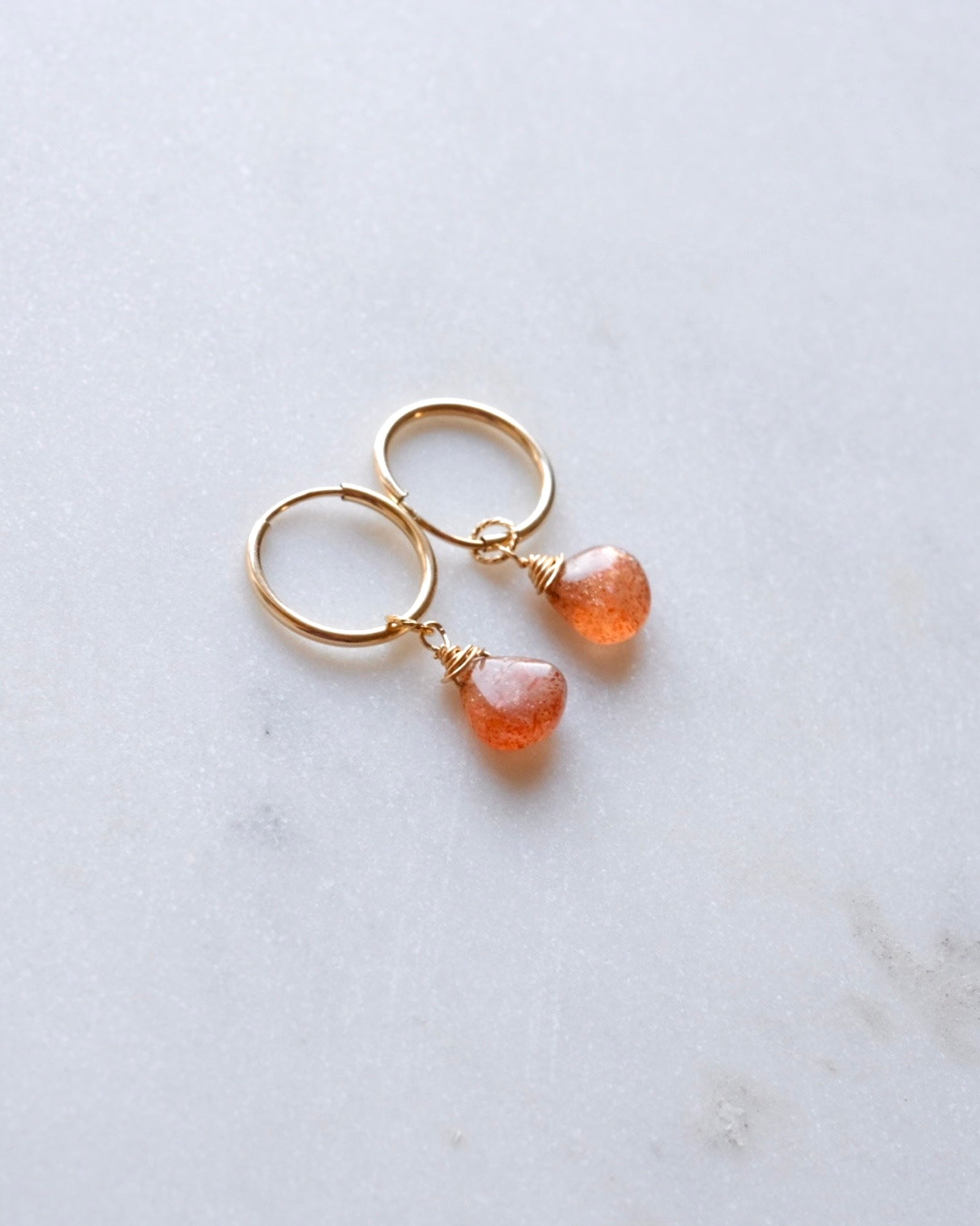 Sunstone infinity hoops ERIJEWELRY