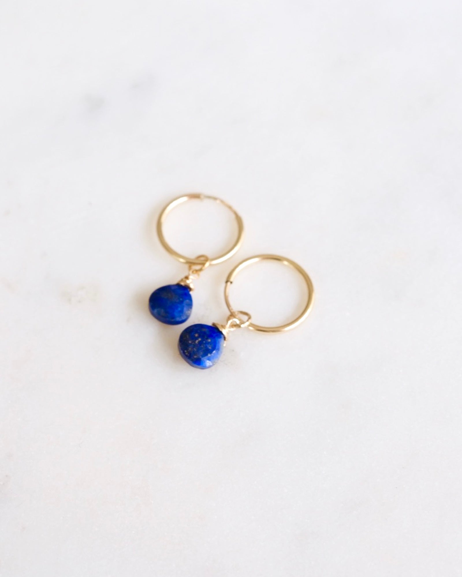 Lapis lazuli Infinity Hoop Earrings ERIJEWELRY