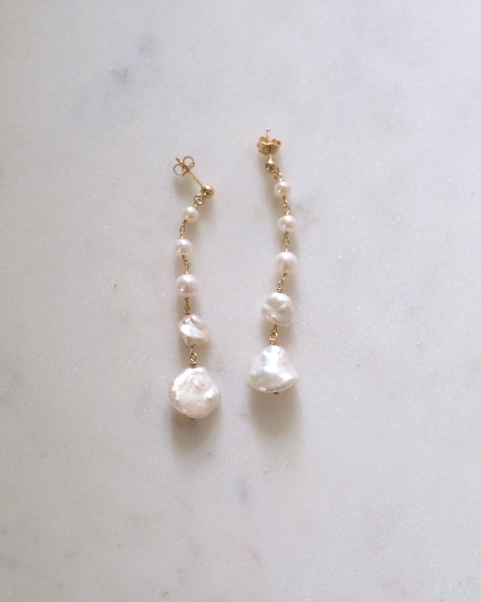 Keshi Pearl Long Earrings ERIJEWELRY