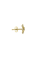 14K Solid Gold Snowflake Stud Earrings