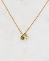 Initial P with Birthstone Necklace