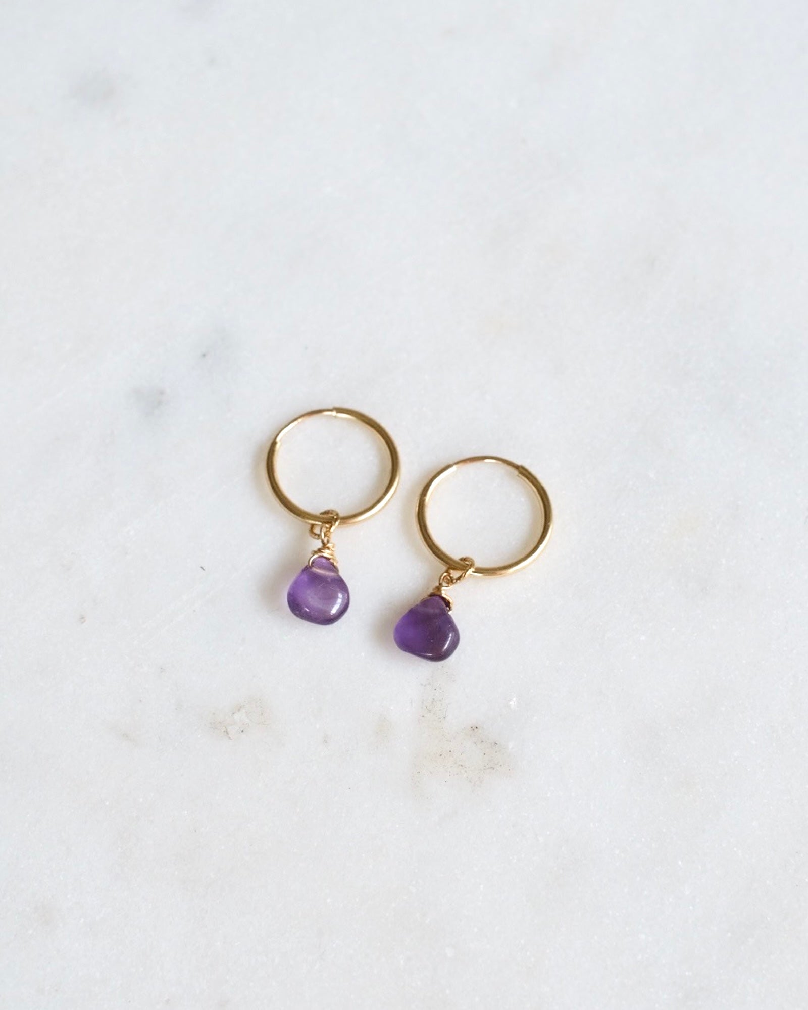 Amethyst infinity hoop earrings ERIJEWELRY