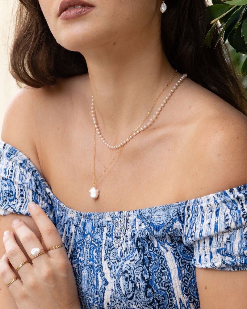 Petite Shell Pearl Necklace