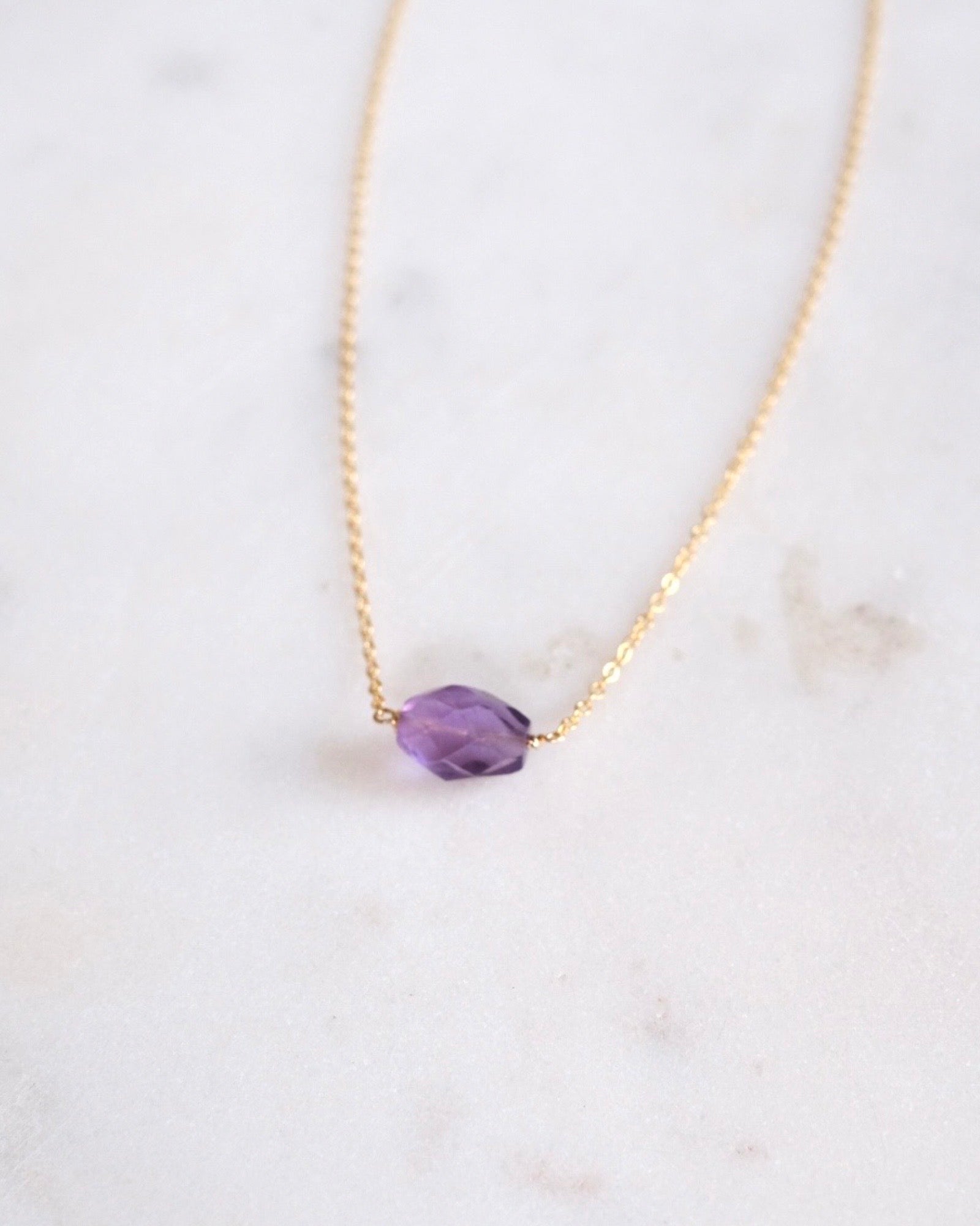 Amethyst One Point Necklace ERIJEWELRY