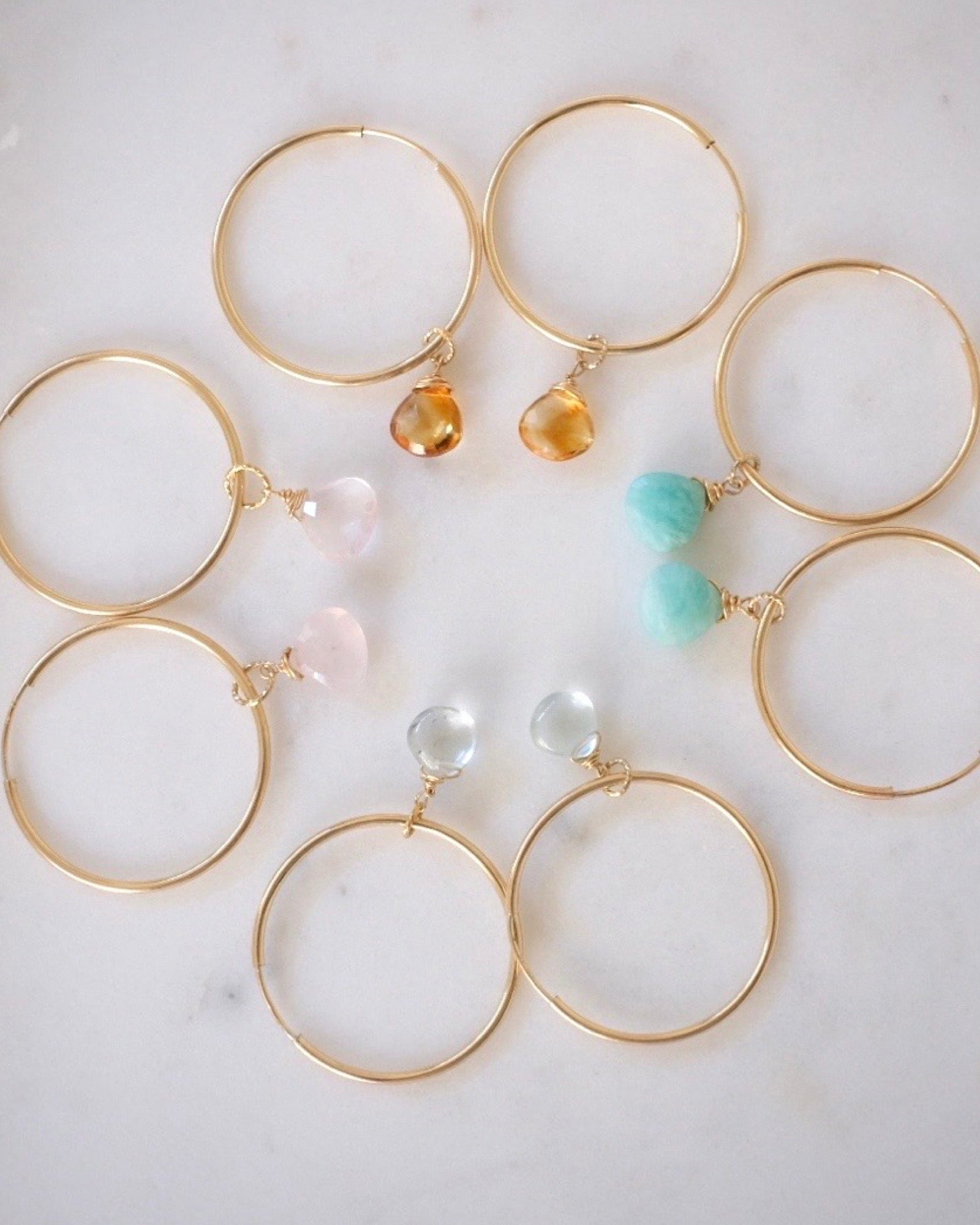 Citrine infinity hoop earrings ERIJEWELRY
