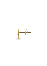 14K Solid Gold Crescent Stud Earrings