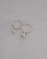 Pearl Infinity hoops (Silver)