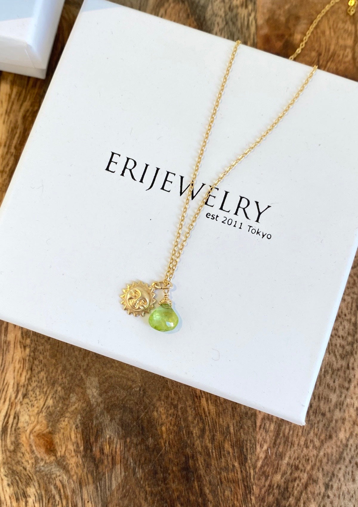 Peridot with the Sun Necklace ERIJEWELRY