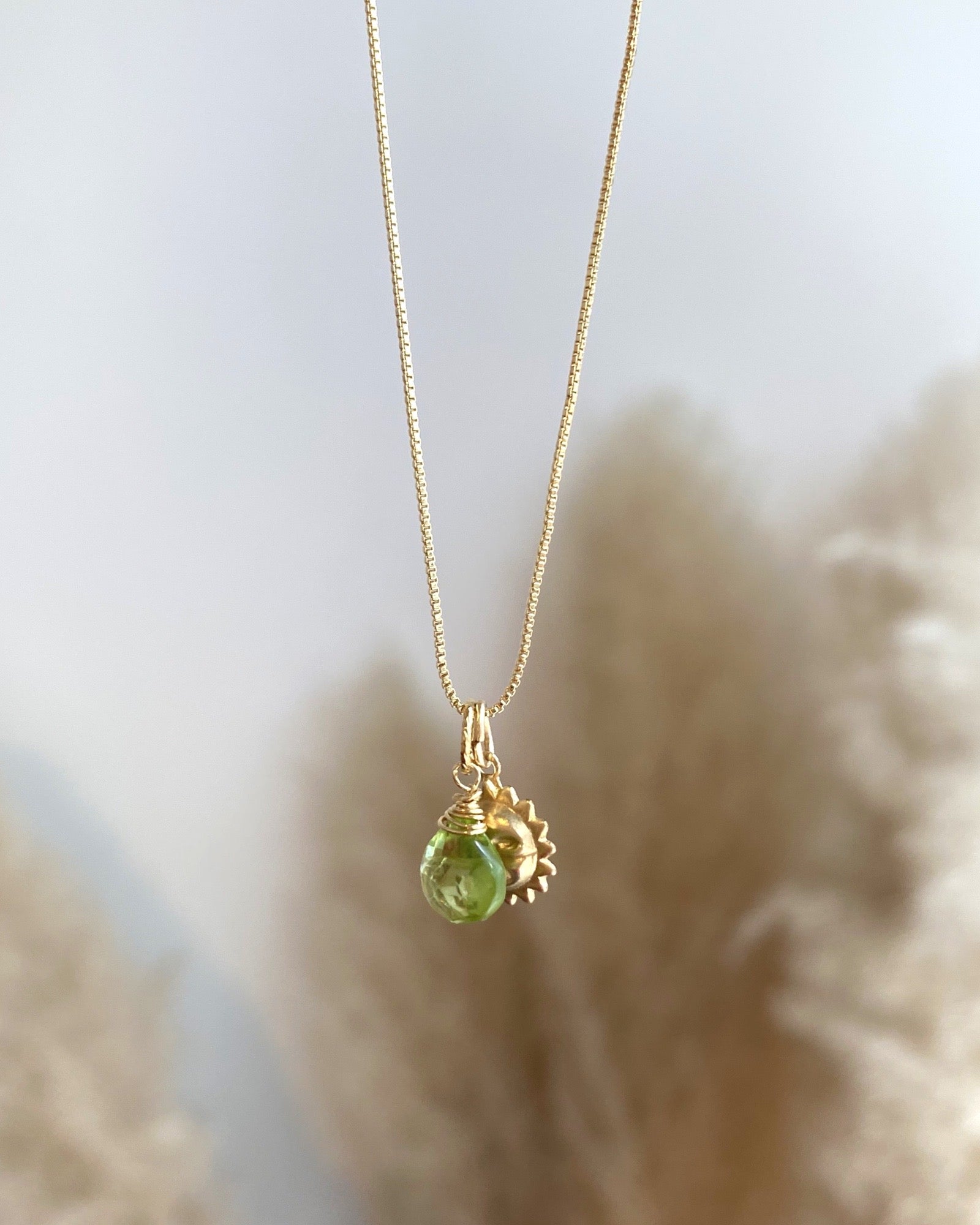 Peridot with the Sun Necklace ERIJEWELRY