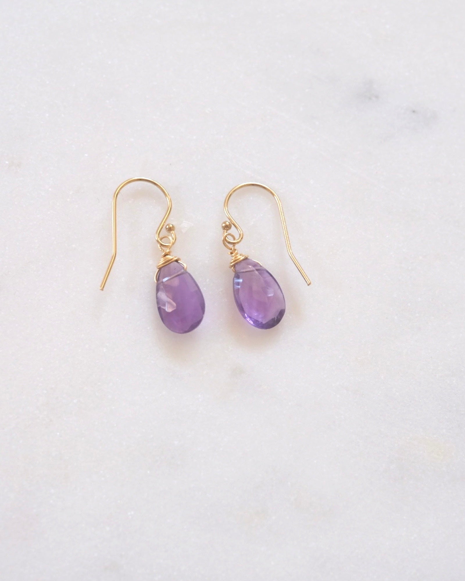 Amethyst Drop Earrings ERIJEWELRY