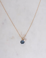 London blue topaz pearl Necklace