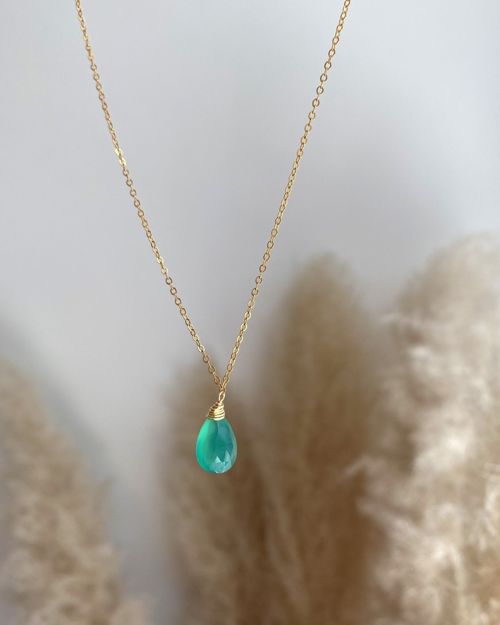 Green onyx necklace ERIJEWELRY