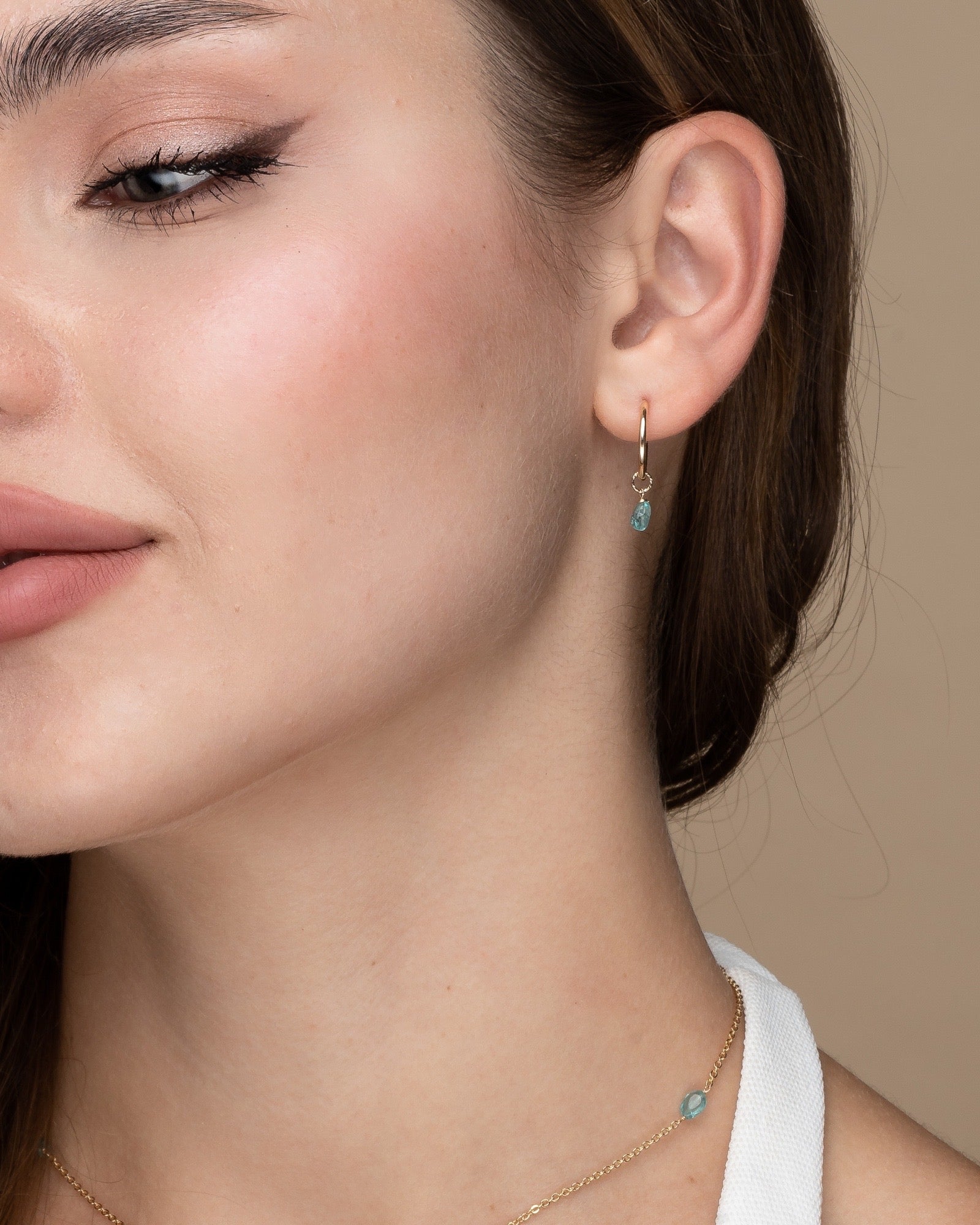 Blue Apatite Infinity Hoops ERIJEWELRY