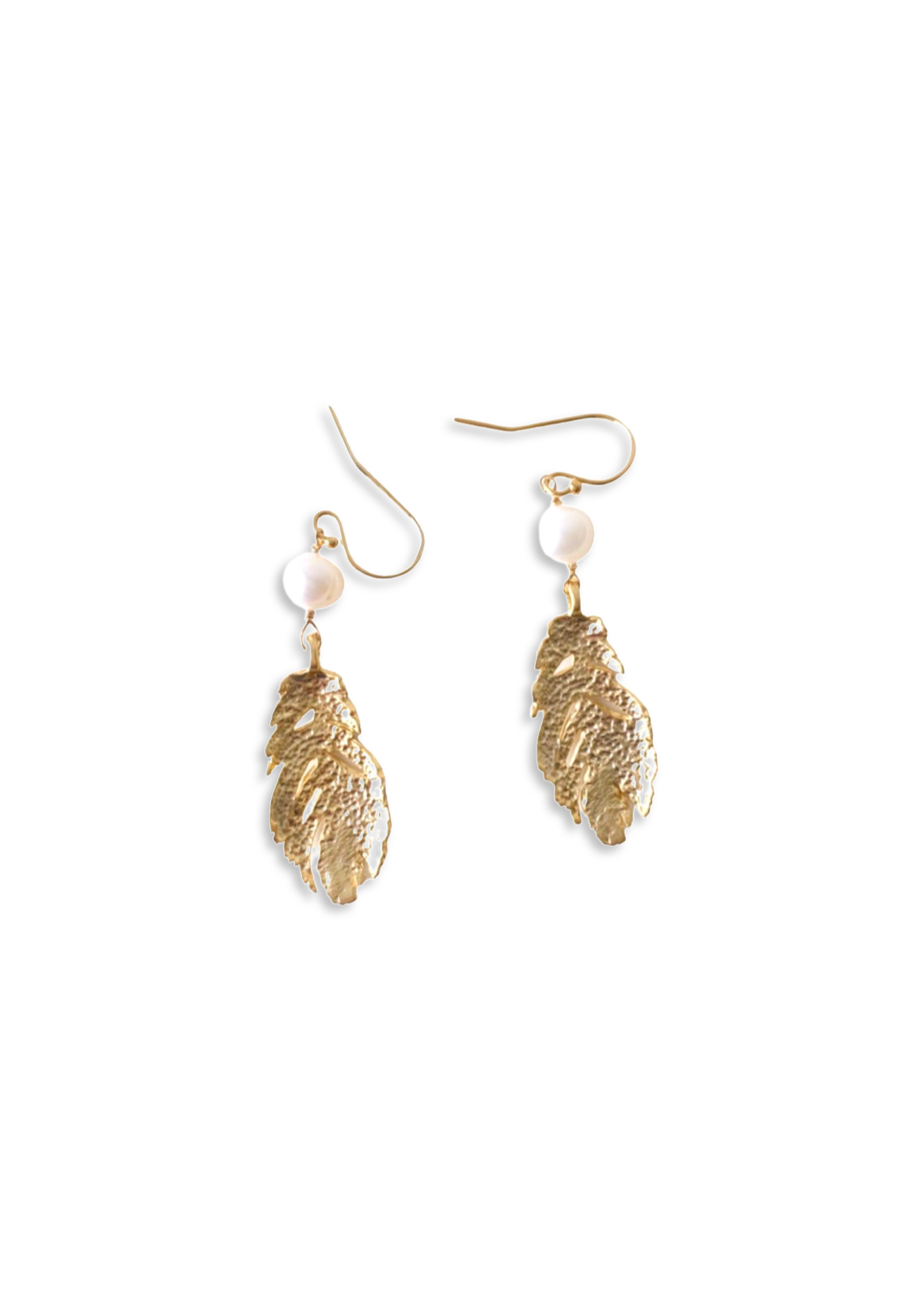Feather Pearl Earrings ERIJEWELRY