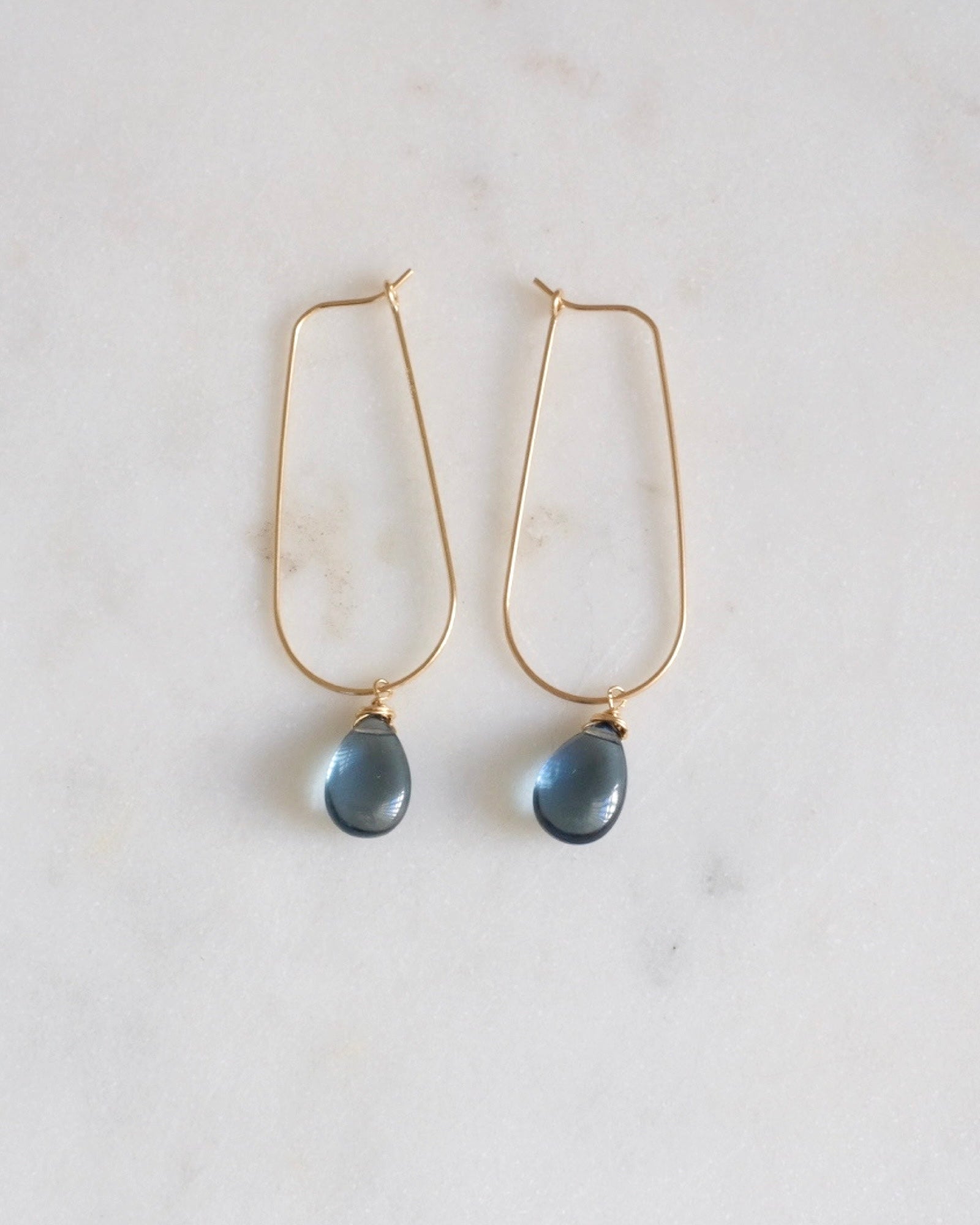 Blue Quartz U Hoops ERIJEWELRY
