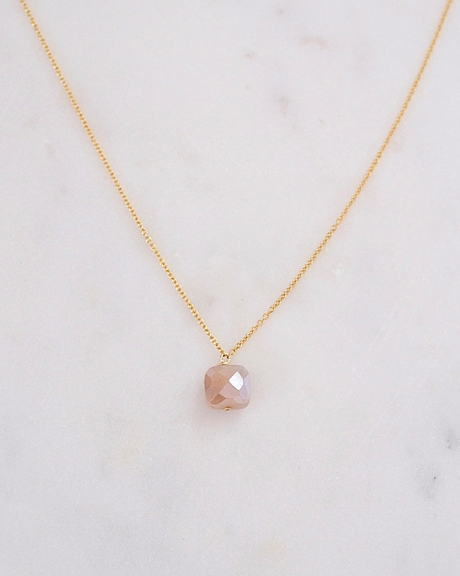Chocolate Moonstone One Point Necklace ERIJEWELRY