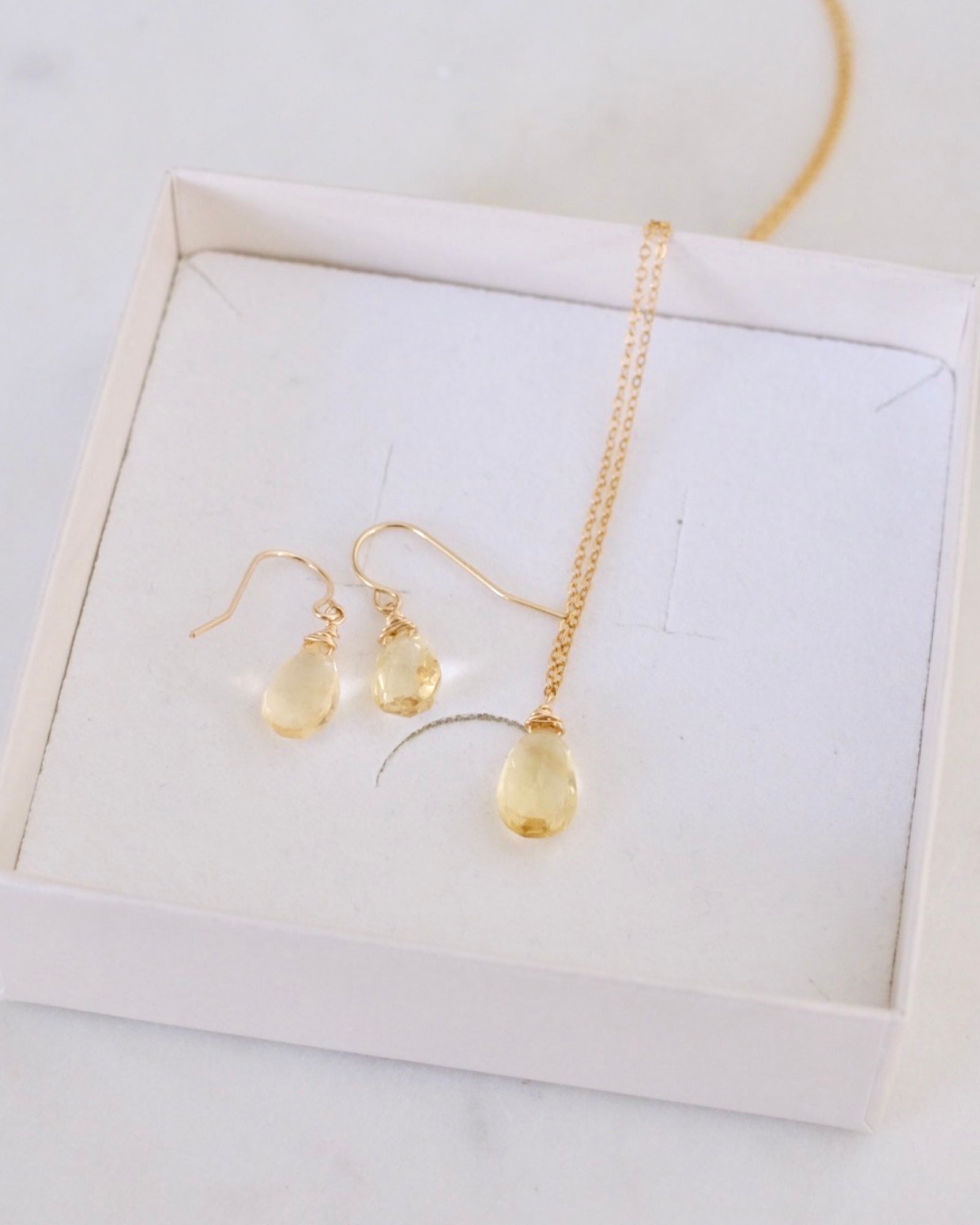 Citrine Drop Necklace ERIJEWELRY