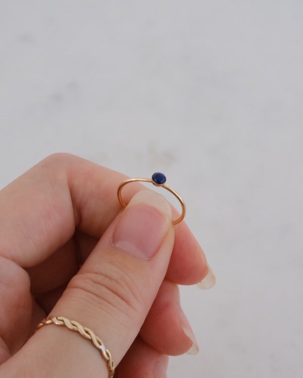 Petite Blue sapphire ring