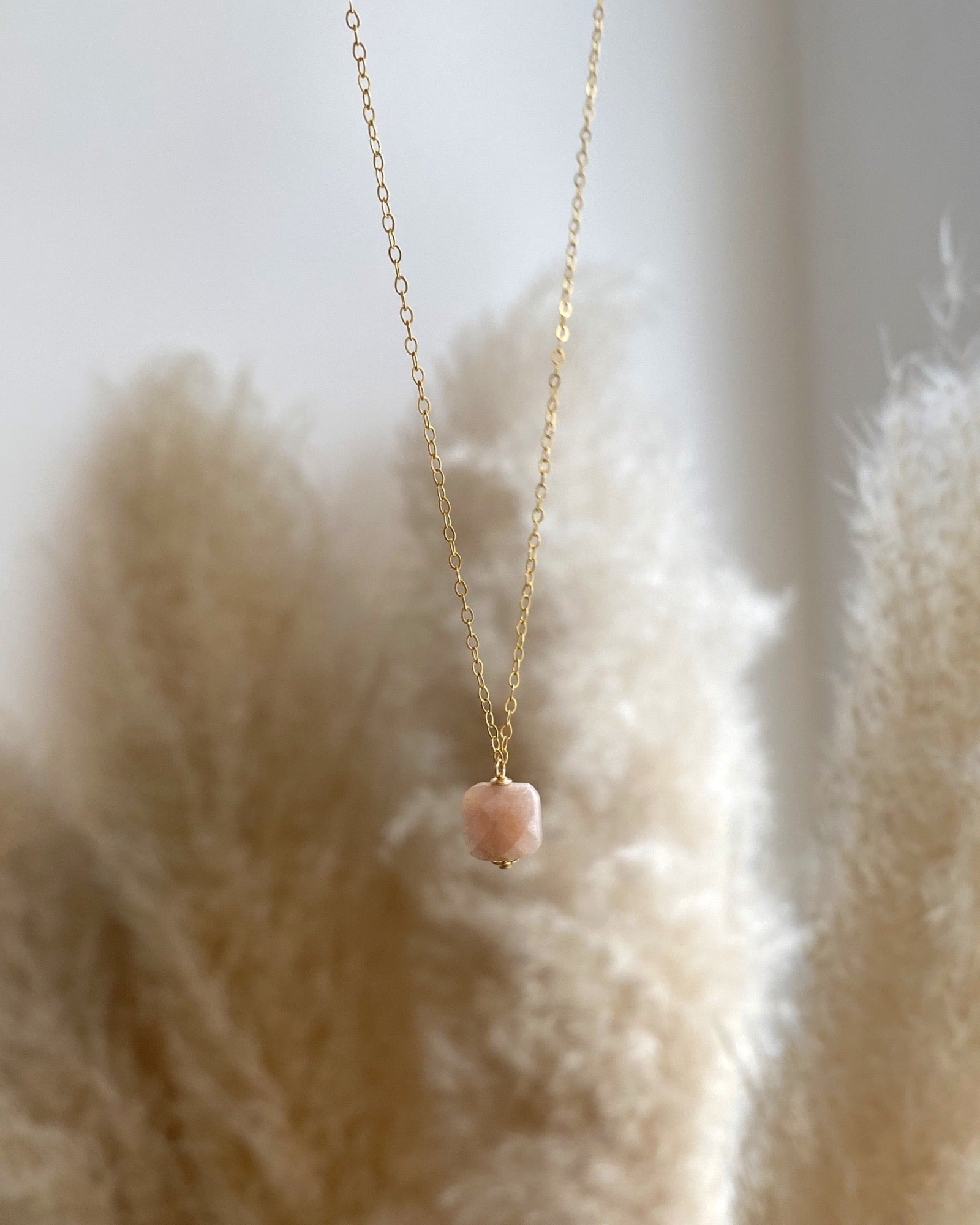 Chocolate Moonstone One Point Necklace ERIJEWELRY
