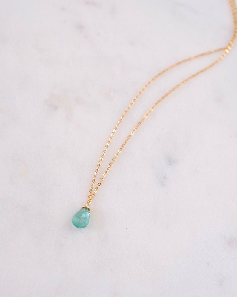 Emerald Simple Drop Necklace