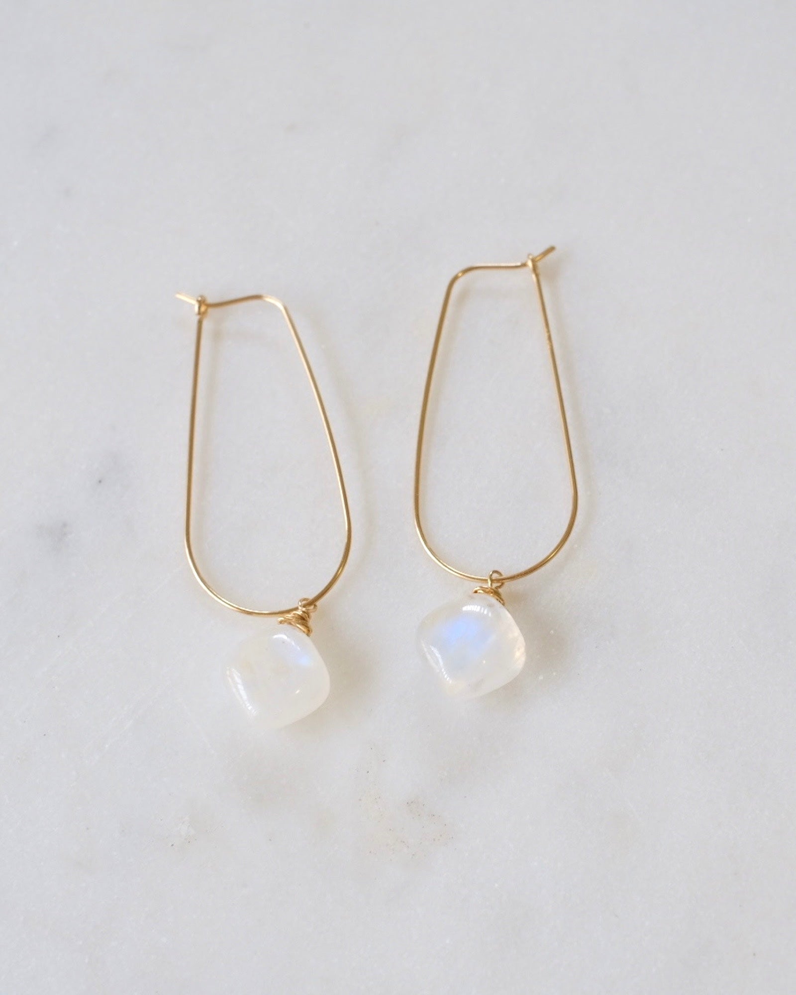 Moonstone U Hoop Earrings ERIJEWELRY
