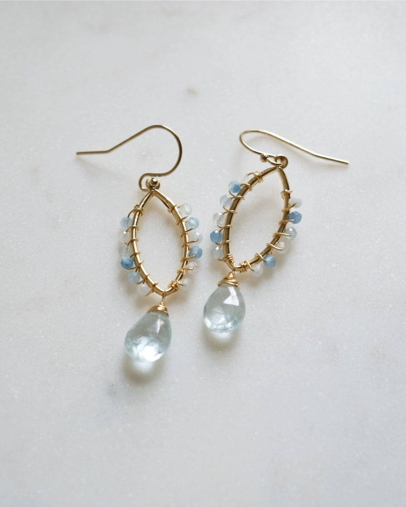 Aquamarine ritual earrings